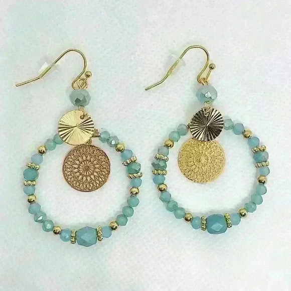 Stella Beaded Earrings in Turquoise - Picture 3 of 5